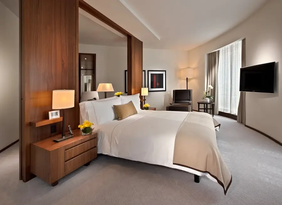 Setai Hotel bedroom with custom drapery from BTX.