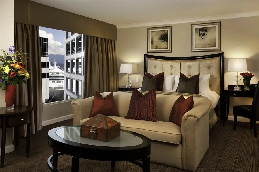 Suite at the Fairmont with custom drapery designed by the experts at BTX.