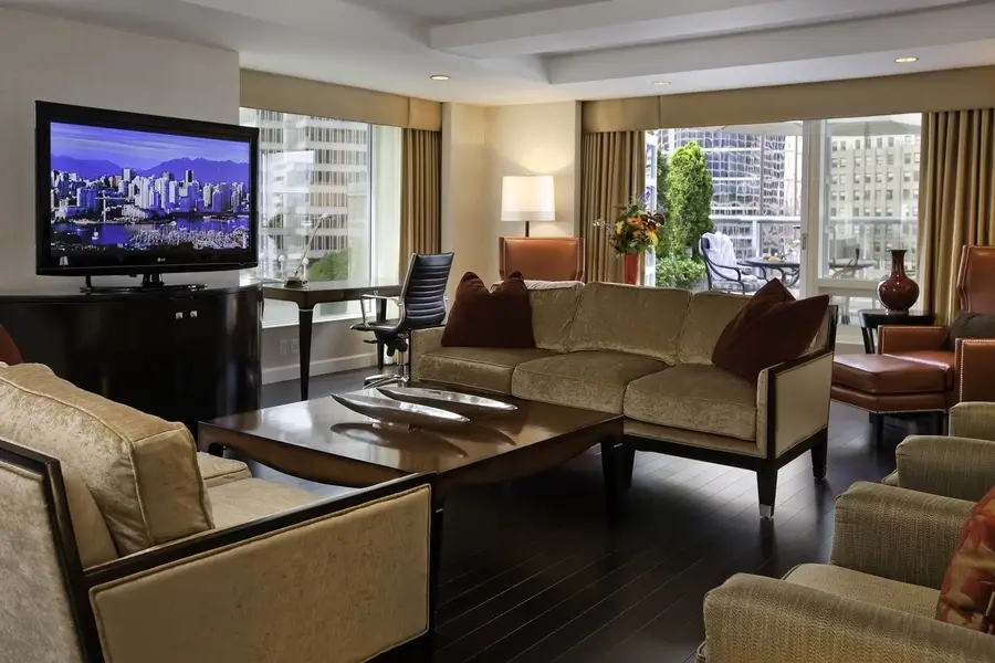 Project from BTX shading experts – living room in a suite at the Fairmont Hotel.
